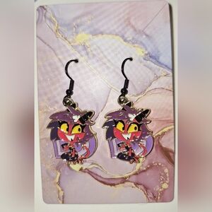 Helluva Boss Earrings‎ Handmade Hypoallergenic Heart Shape Dangle Millie